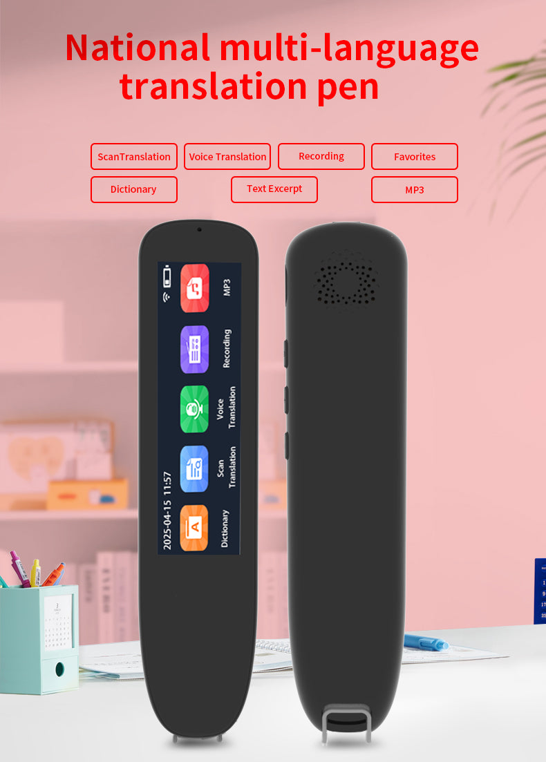 HP33 Smart products Watches, bracelets, rings, translation pens The multi-functional multi-language translation pen supports scanning voice to quickly and accurately recognize text, offline translation,