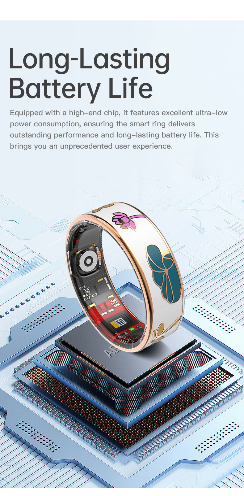 HP54 Smart Ring ,Exquisite stainless steel,Heart Rate Monitoring, Blood Oxygen Monitoring, Blood Pressure Monitoring, Step Counting, Exercise, Remote Care