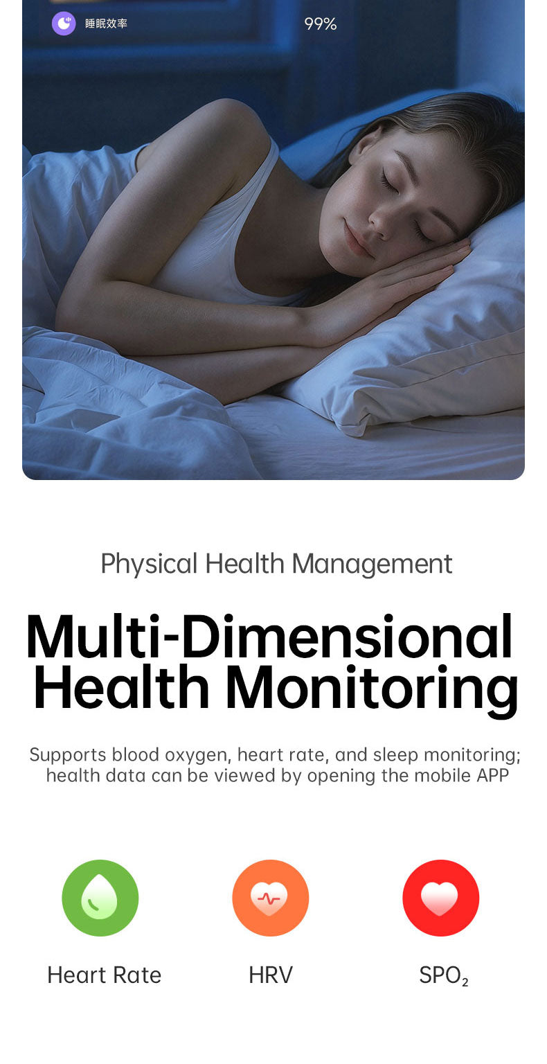 HP52 Smart Ring ,Exquisite stainless steel,Heart Rate Monitoring, Blood Oxygen Monitoring, Blood Pressure Monitoring, Step Counting, Exercise, Remote Care