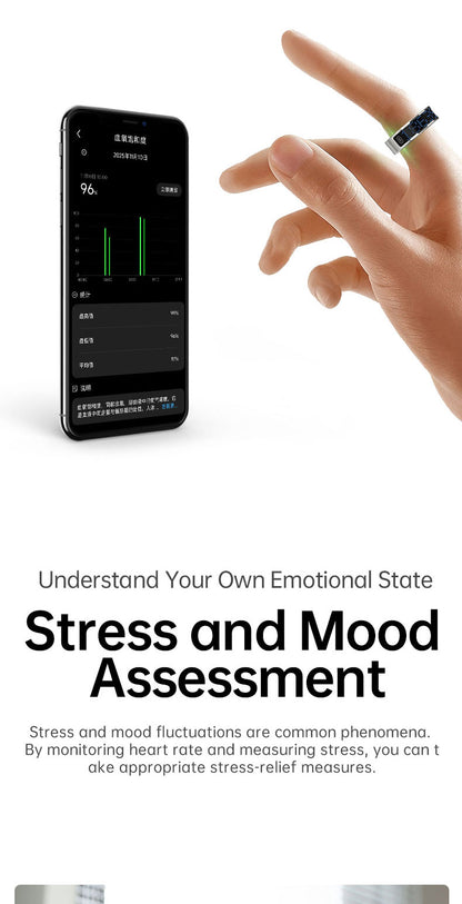 HP52 Smart Ring ,Exquisite stainless steel,Heart Rate Monitoring, Blood Oxygen Monitoring, Blood Pressure Monitoring, Step Counting, Exercise, Remote Care