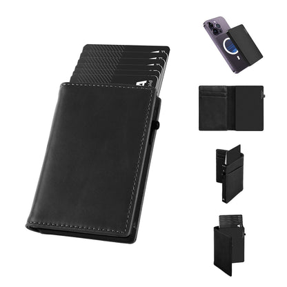 HP70 TOYFID Aluminum Alloy Wallet With Genuine Leather Cover Men's Billfolds