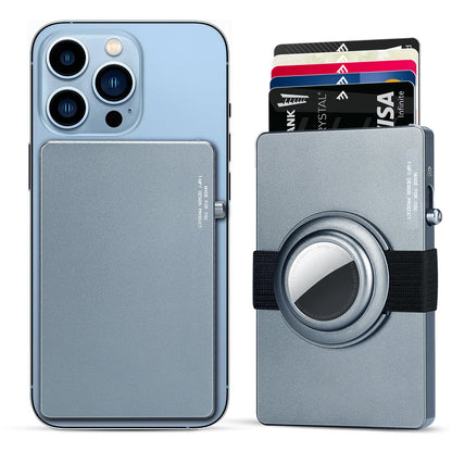 HP63 TOYFID All-Aluminum Pop Up Slide Rfid Slim Card Holder Wallet With Airtag Holder