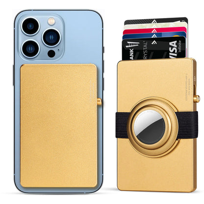 HP63 TOYFID All-Aluminum Pop Up Slide Rfid Slim Card Holder Wallet With Airtag Holder