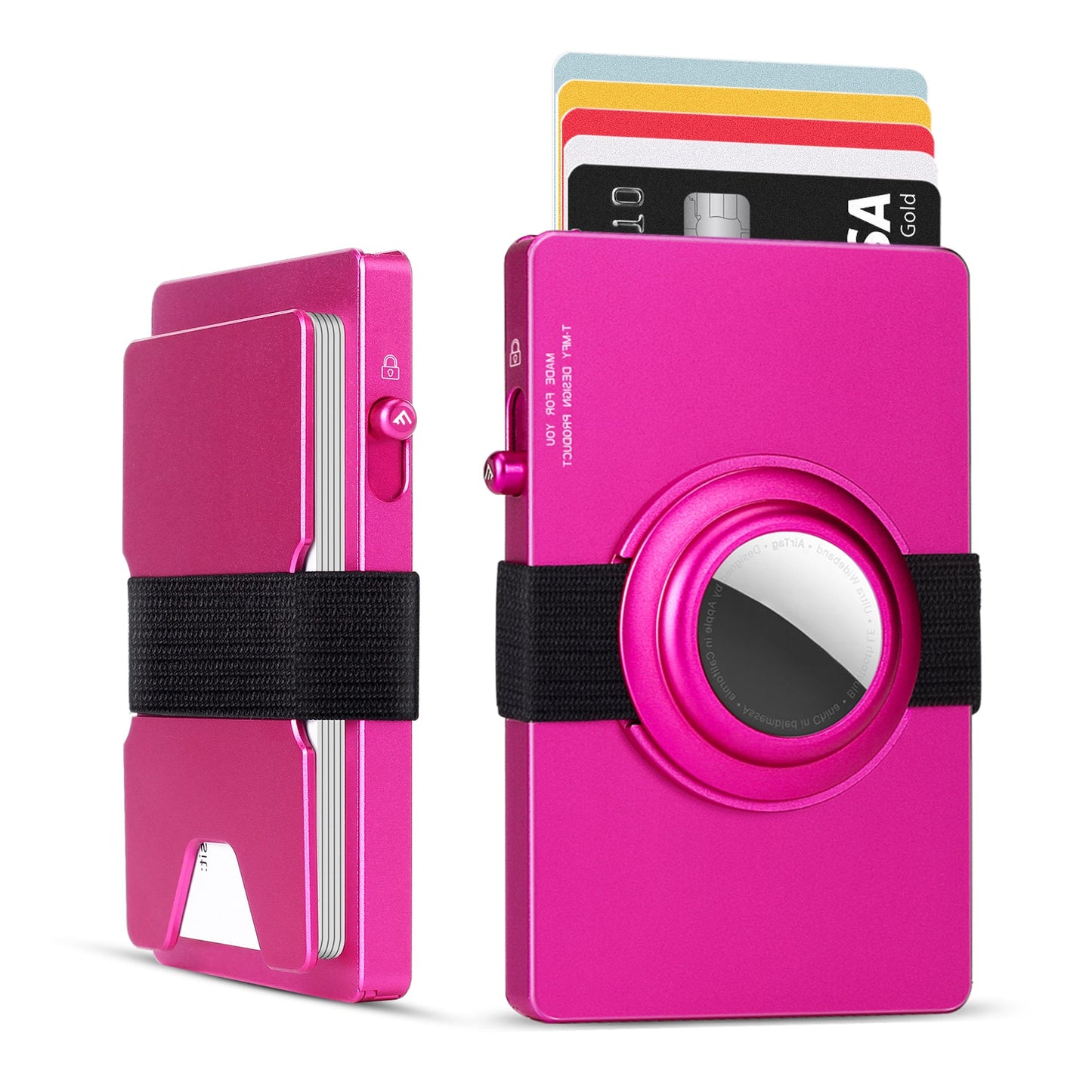 HP63 TOYFID All-Aluminum Pop Up Slide Rfid Slim Card Holder Wallet With Airtag Holder