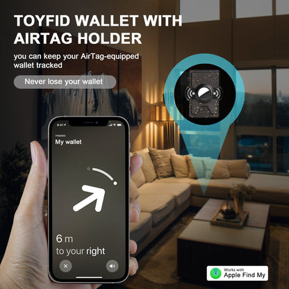 HP46 TOYFID Best Mens Forged Carbon Fiber Wallet with Airtag Holder & Expansion Board