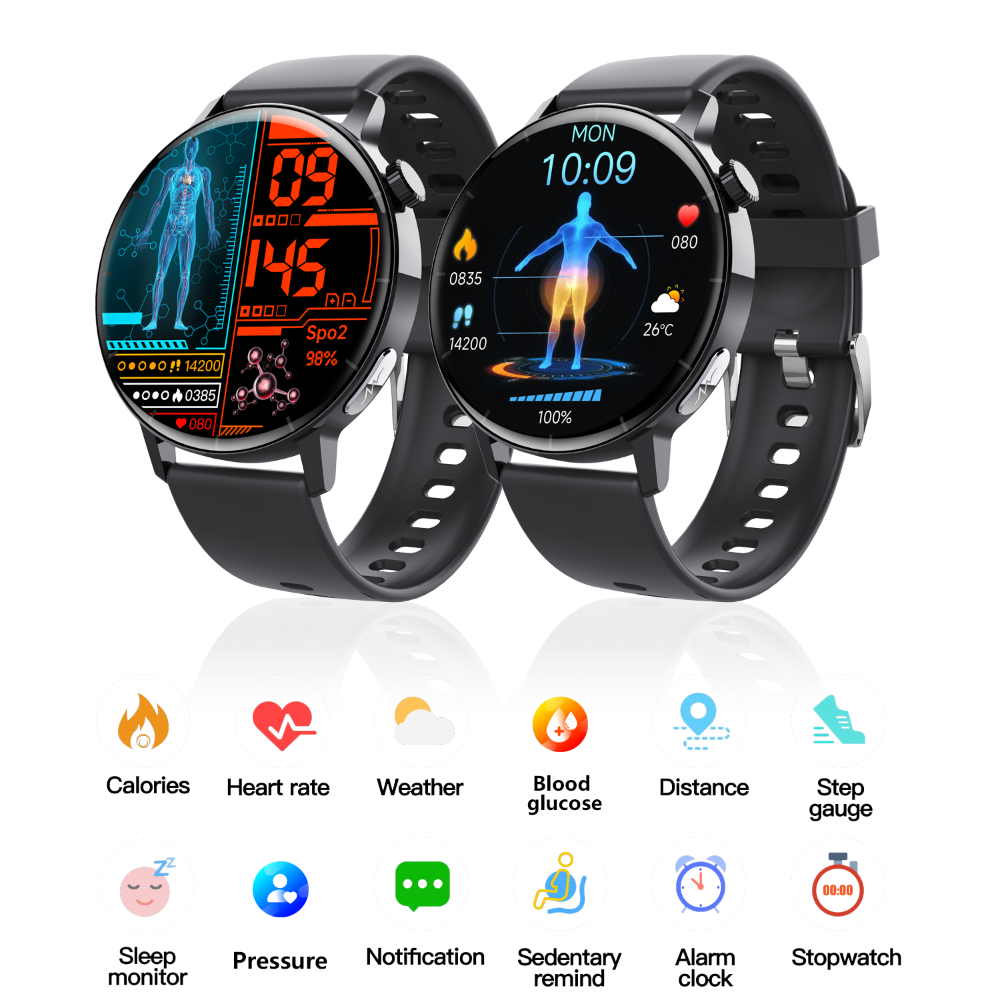 HP45 ECG monitor Smart Watch Non Invasive Blood Glucose Smart Watch with Blood Component Analysis