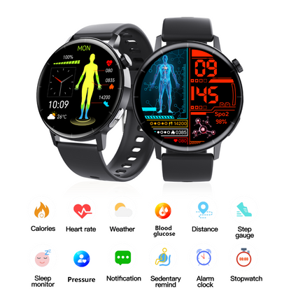 HP45 ECG monitor Smart Watch Non Invasive Blood Glucose Smart Watch with Blood Component Analysis