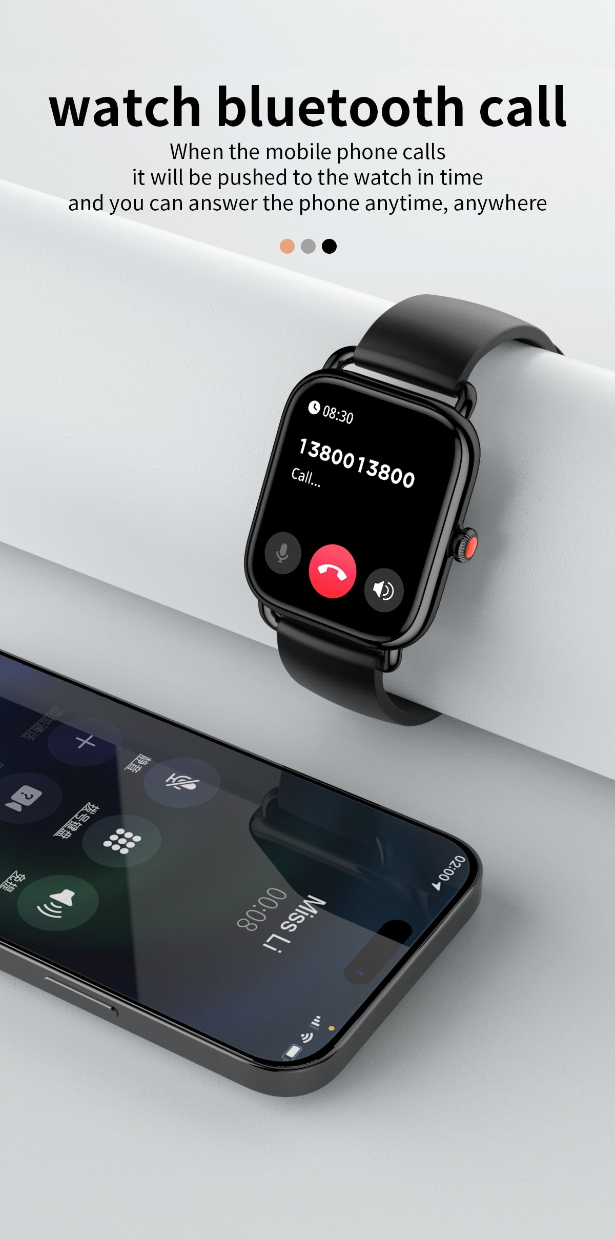 HP07  Smart products Watches, bracelets, rings, translation pens Bluetooth call Heart rate monitoring,step counting,music playback