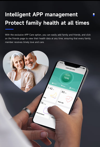 HP55 Smart Ring ,Exquisite stainless steel,Heart Rate Monitoring, Blood Oxygen Monitoring, Blood Pressure Monitoring, Step Counting, Exercise, Remote Care