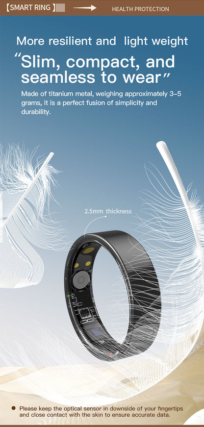 HP51 Smart Ring ,Exquisite stainless steel,Heart Rate Monitoring, Blood Oxygen Monitoring, Blood Pressure Monitoring, Step Counting, Exercise, Remote Care