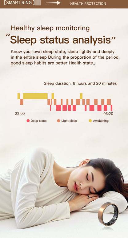 HP51 Smart Ring ,Exquisite stainless steel,Heart Rate Monitoring, Blood Oxygen Monitoring, Blood Pressure Monitoring, Step Counting, Exercise, Remote Care