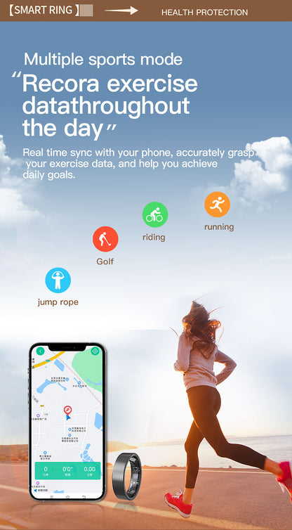 HP51 Smart Ring ,Exquisite stainless steel,Heart Rate Monitoring, Blood Oxygen Monitoring, Blood Pressure Monitoring, Step Counting, Exercise, Remote Care