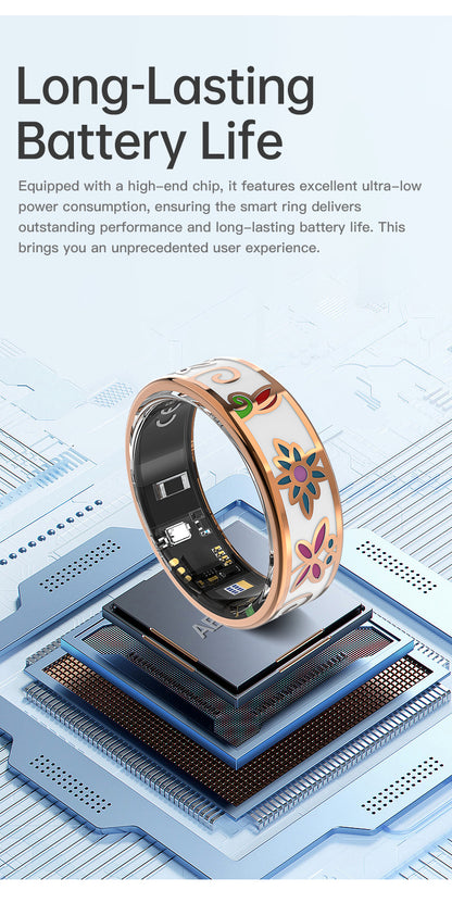 HP53 Smart Ring ,Exquisite stainless steel,Heart Rate Monitoring, Blood Oxygen Monitoring, Blood Pressure Monitoring, Step Counting, Exercise, Remote Care